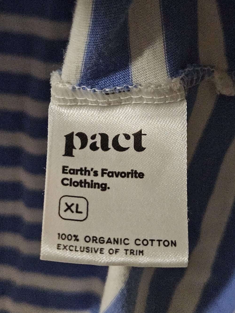 Pact Blue and White Softspun Striped V-Neck Tank Top - Picture 6 of 7